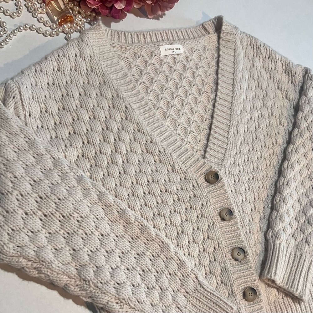 🍂 Sophie Rue V-Neck Button Sweater - Picture 4 of 5